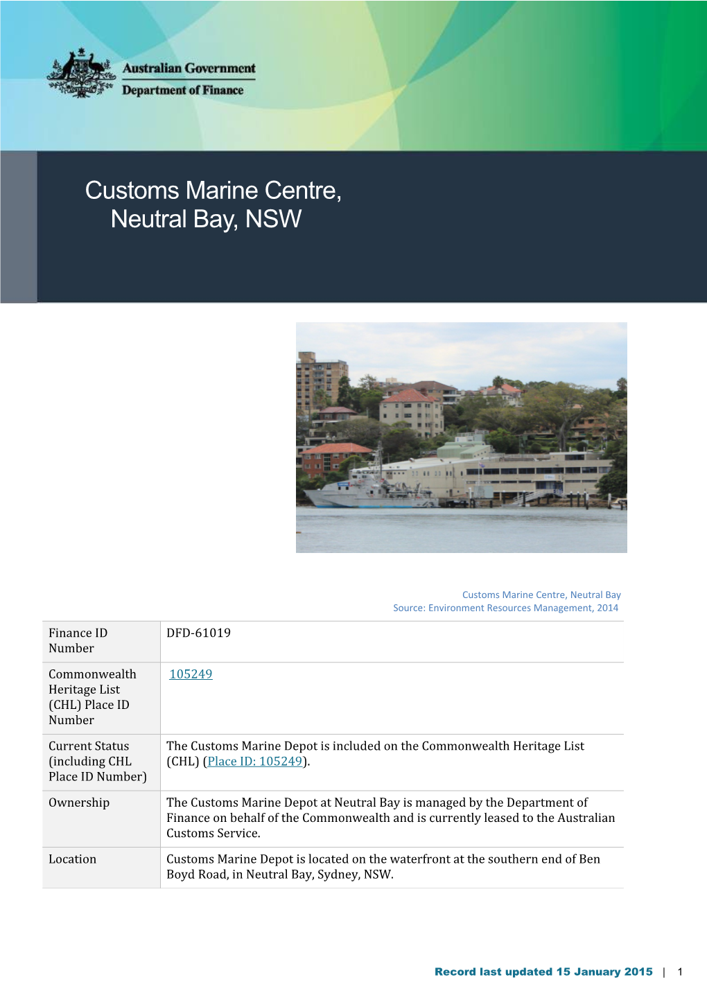 Customs Marine Centre, Neutral Bay, NSW