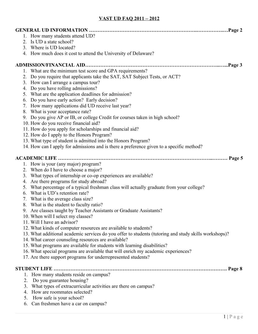 GENERAL UD INFORMATION . . Page 2