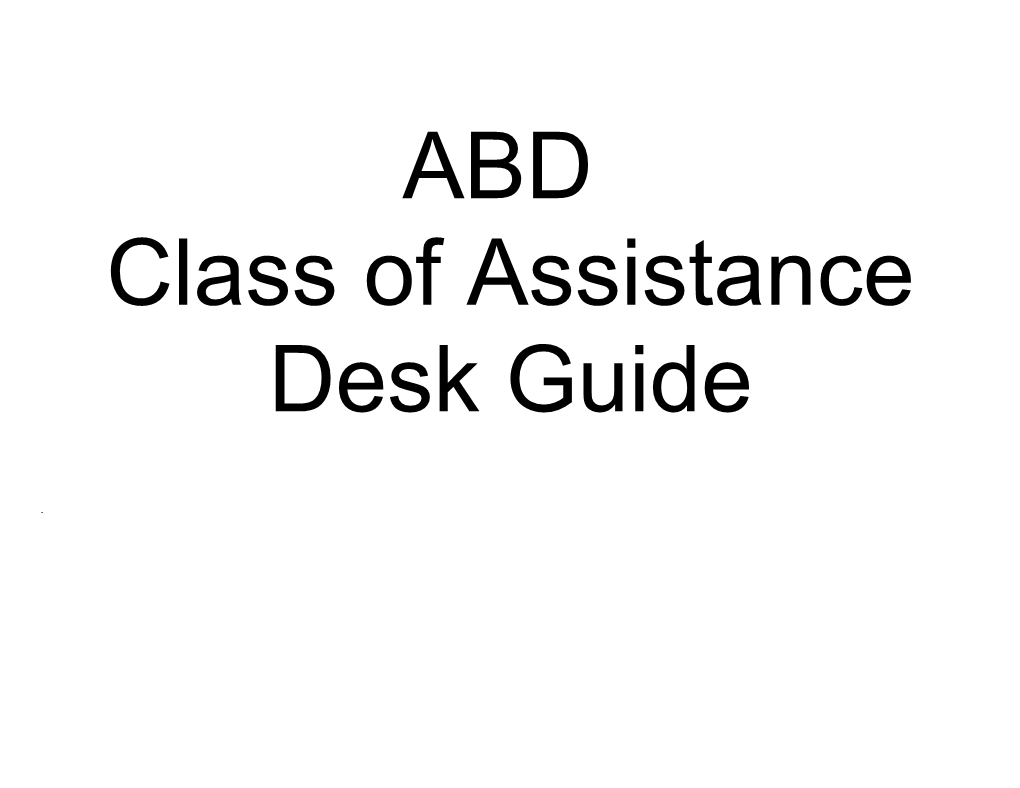 ABD COA Desk Guidemarch 19, 2009