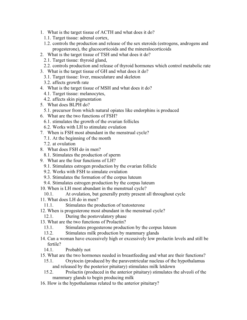 What Is the Target Tissue of ACTH and What Does It Do?