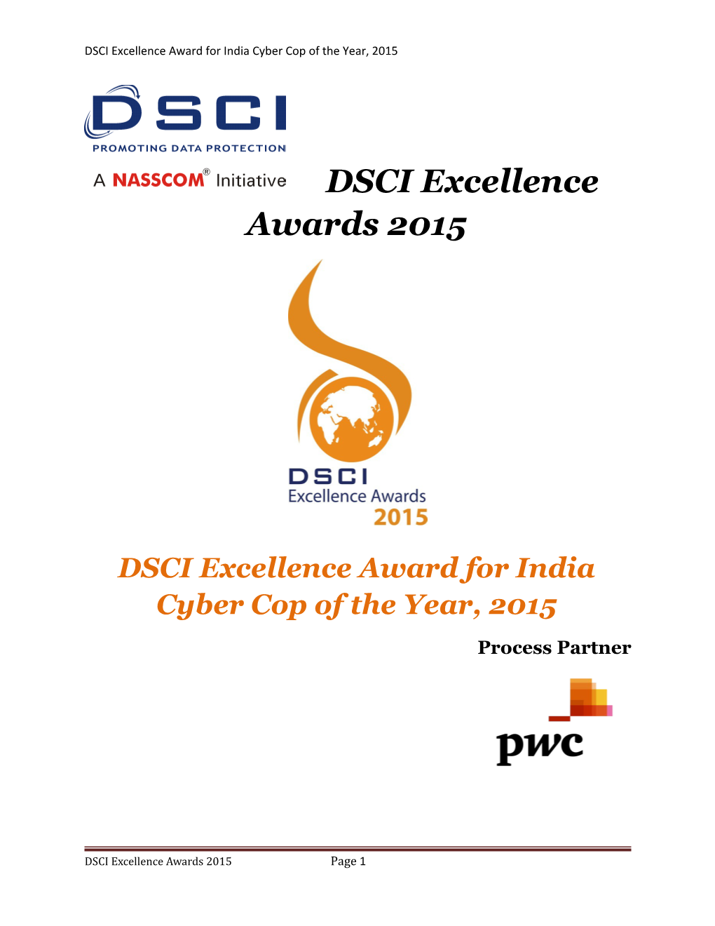 DSCI Excellence Award for India Cyber Cop of the Year, 2015