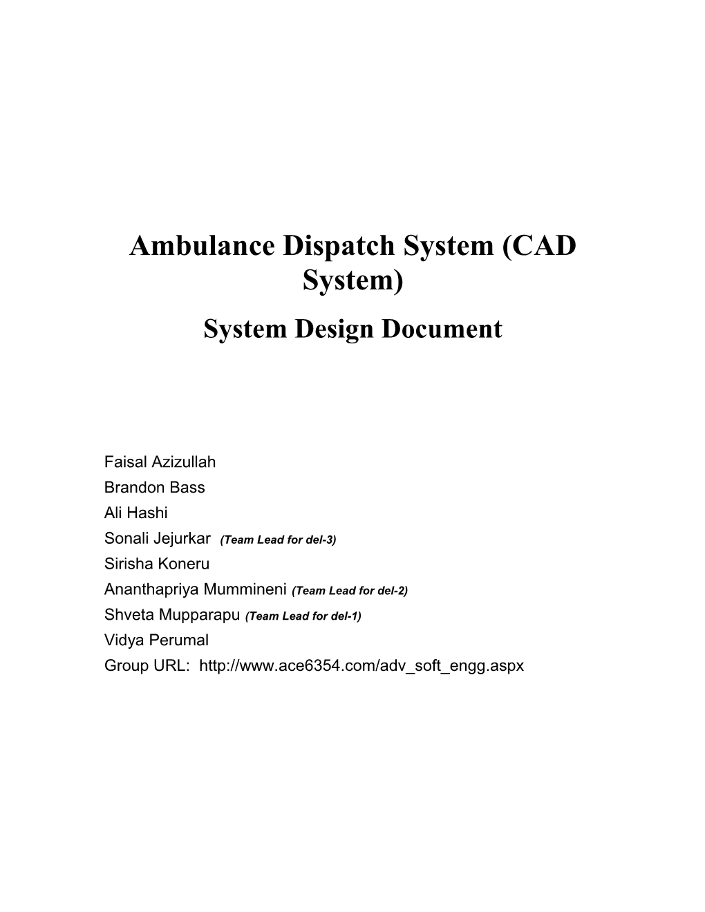 Ambulance Dispatch System (CAD System)