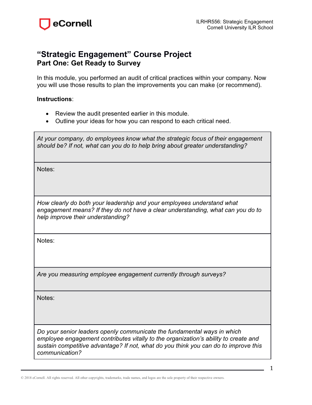 Strategic Engagement Course Project