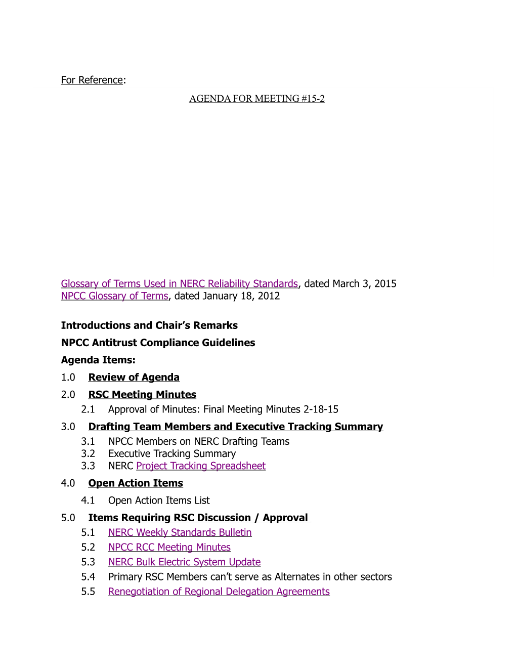 RSC Draft Meeting Agenda 4-22-15