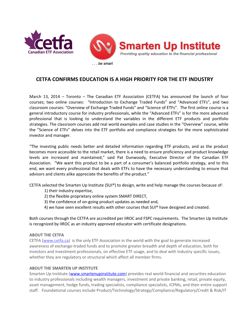 Cetfa Confirms Education Is a High Priority for Theetf Industry