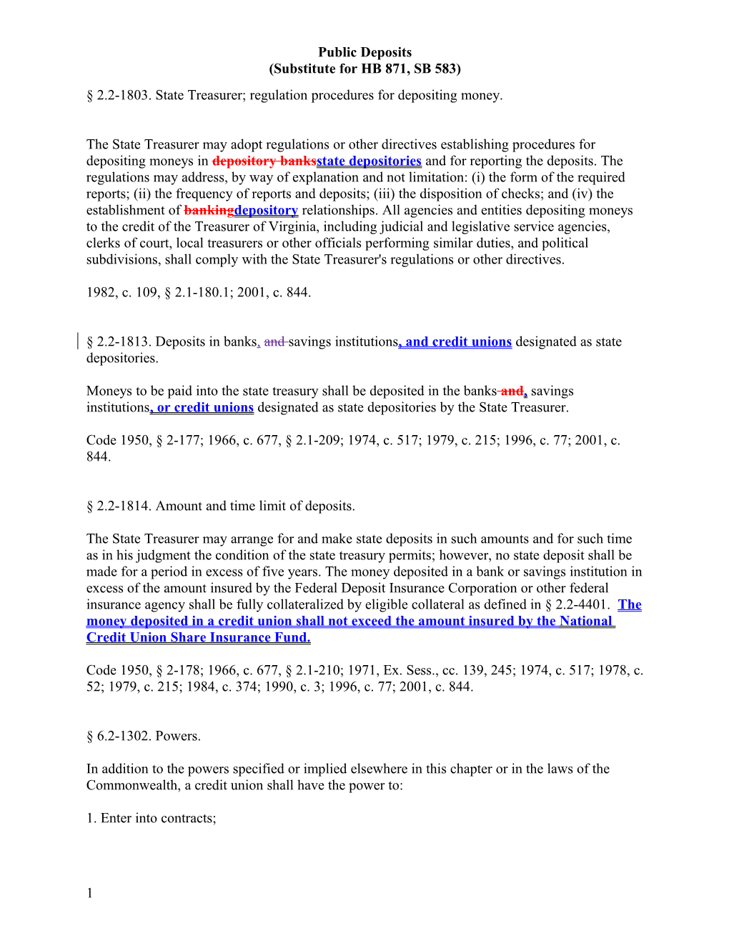 Substitute for HB 871, SB 583