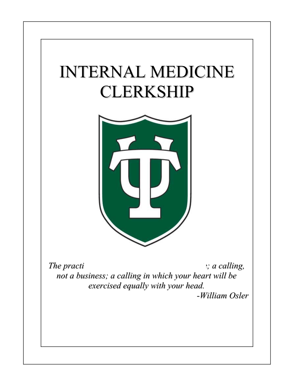 Internal Medicine Clerkship