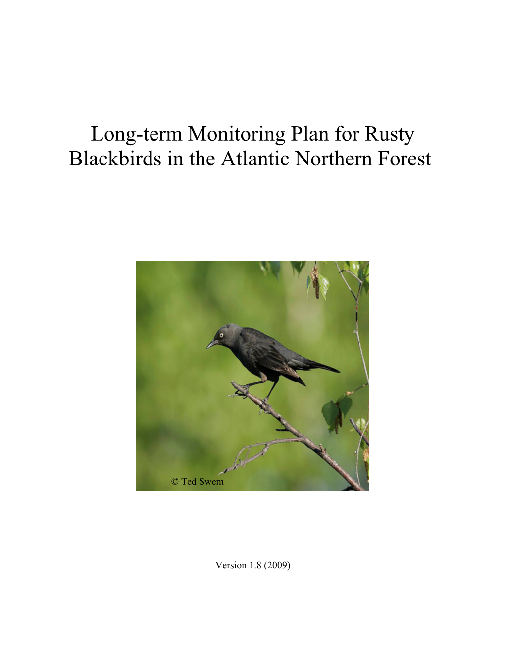 Mountain Bird Monitoring Protocol and Standard Operating Procedures for the Northeastern