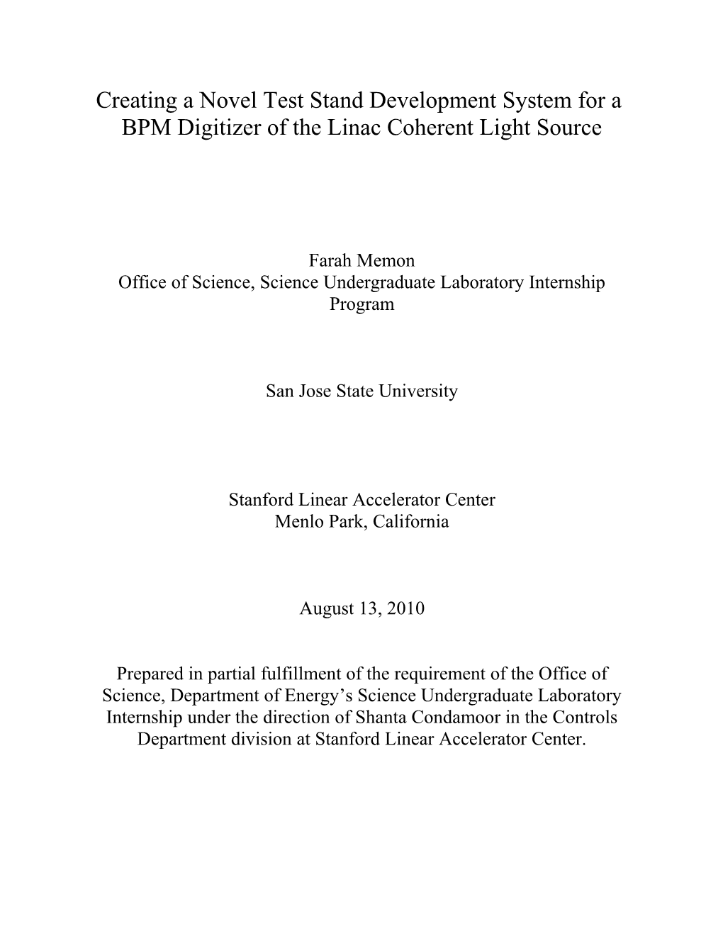 BPM Digitizer of the Linac Coherent Light Source