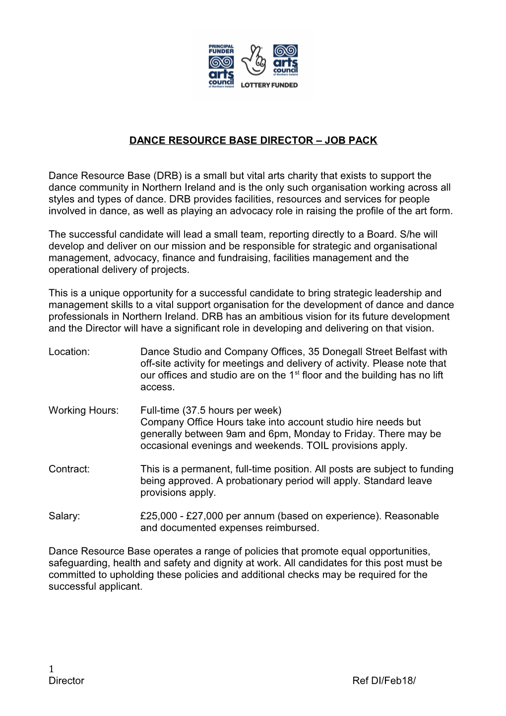 Dance Resource Base Director Job Pack