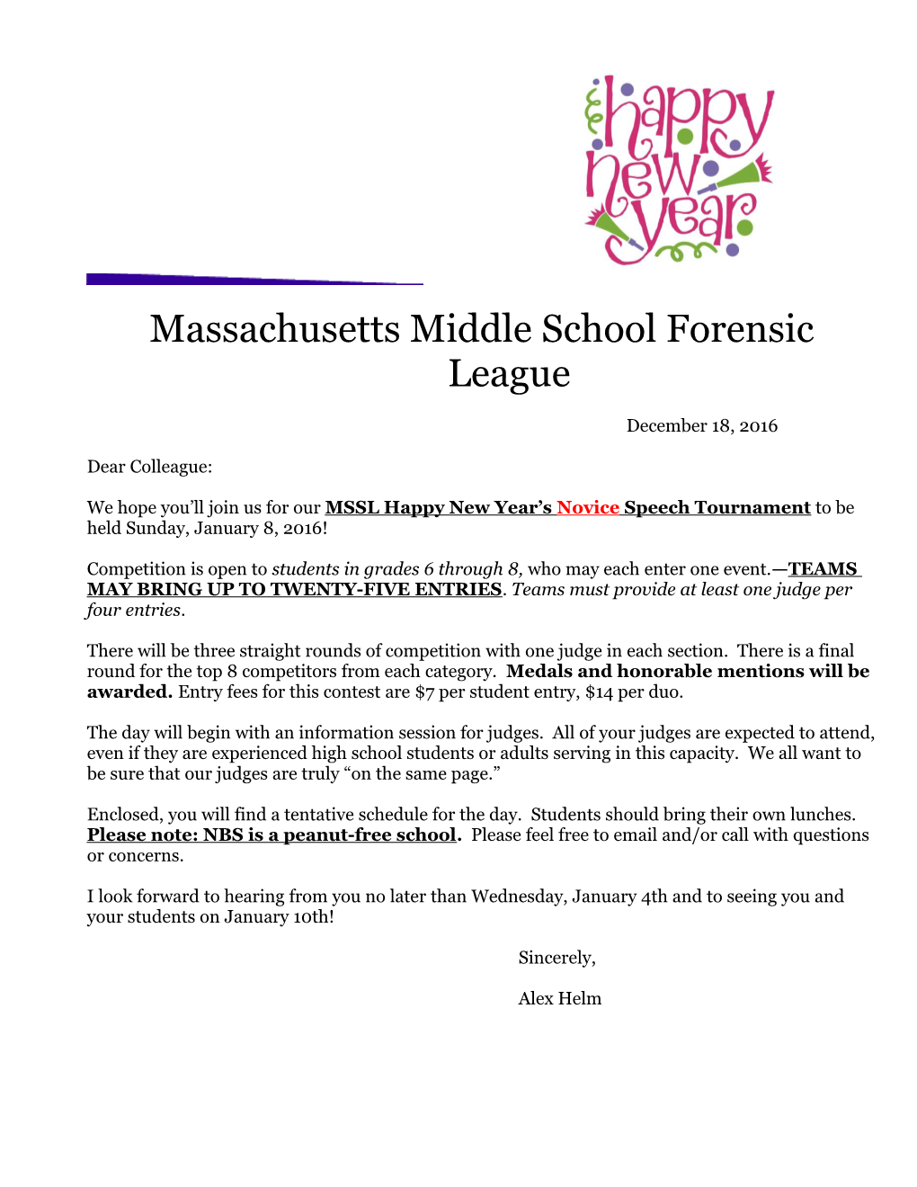 Massachusetts Middle School Forensic League