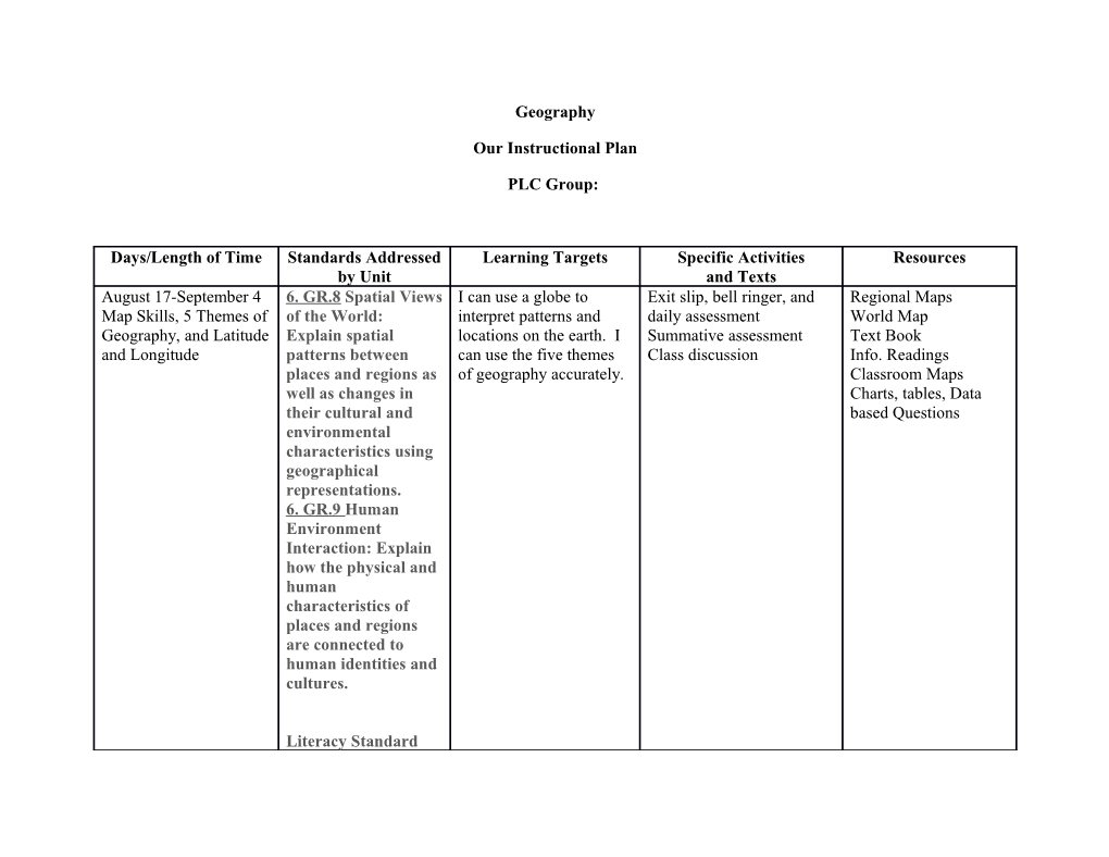 Our Instructional Plan