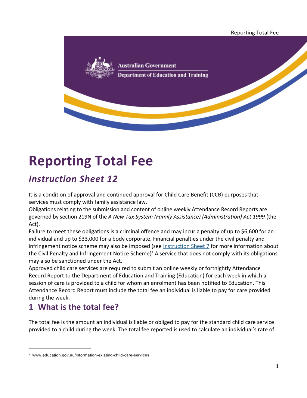 Reporting Total Fee