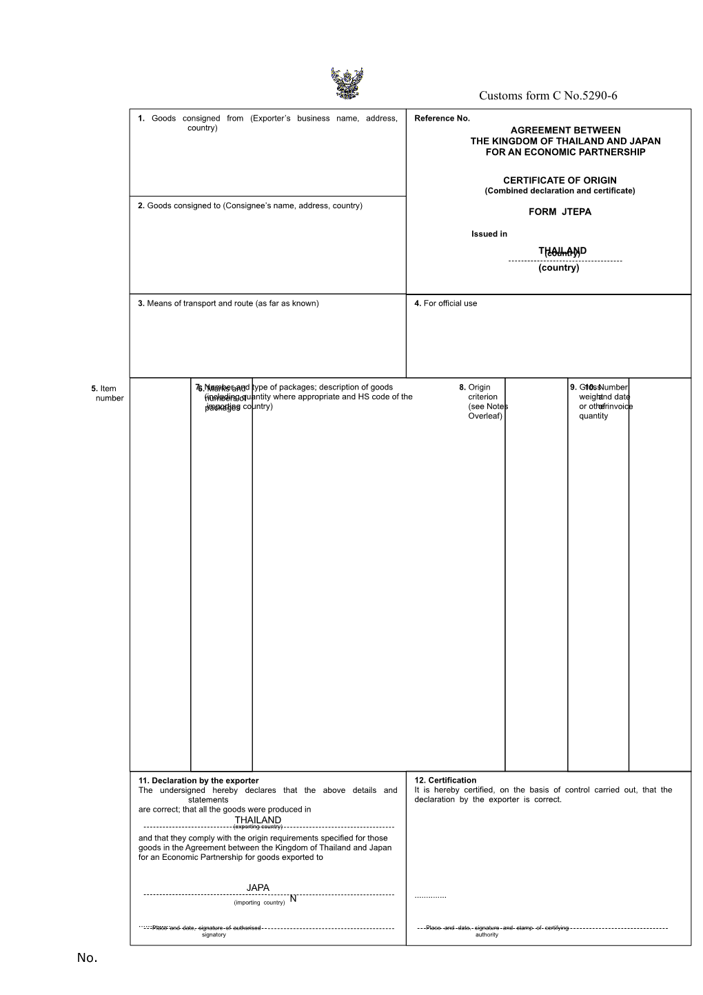 (I)Fall Withindescription of Goods Eligible for Preferential Tariff Treatment Under