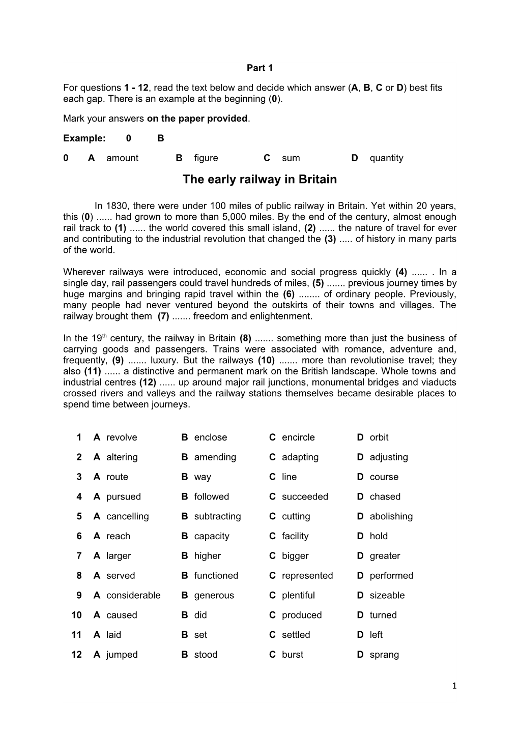 First Certificate Section