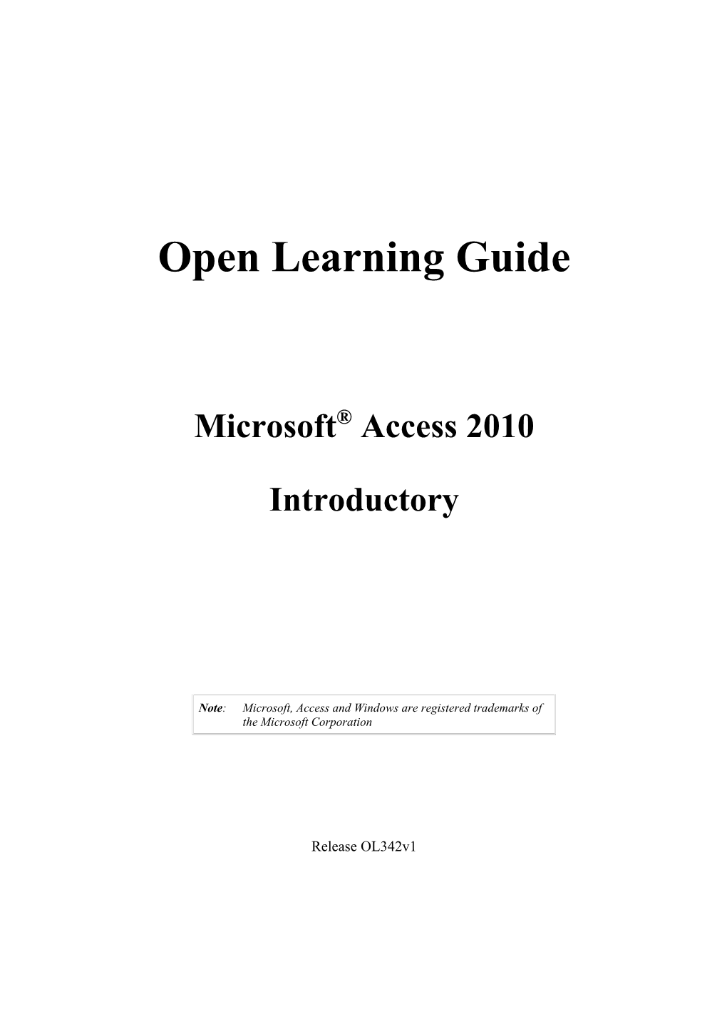 Open Learningaccess Introductory