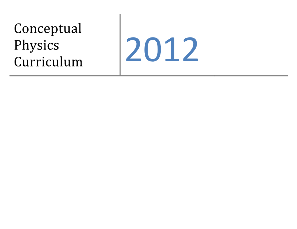 Conceptual Physics Curriculum