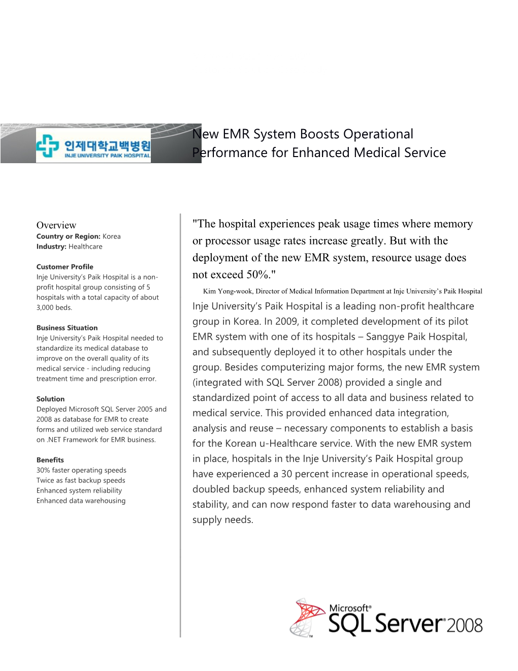 Metia CEP New EMR System Boosts Operational Performance for Enhanced Medical Service