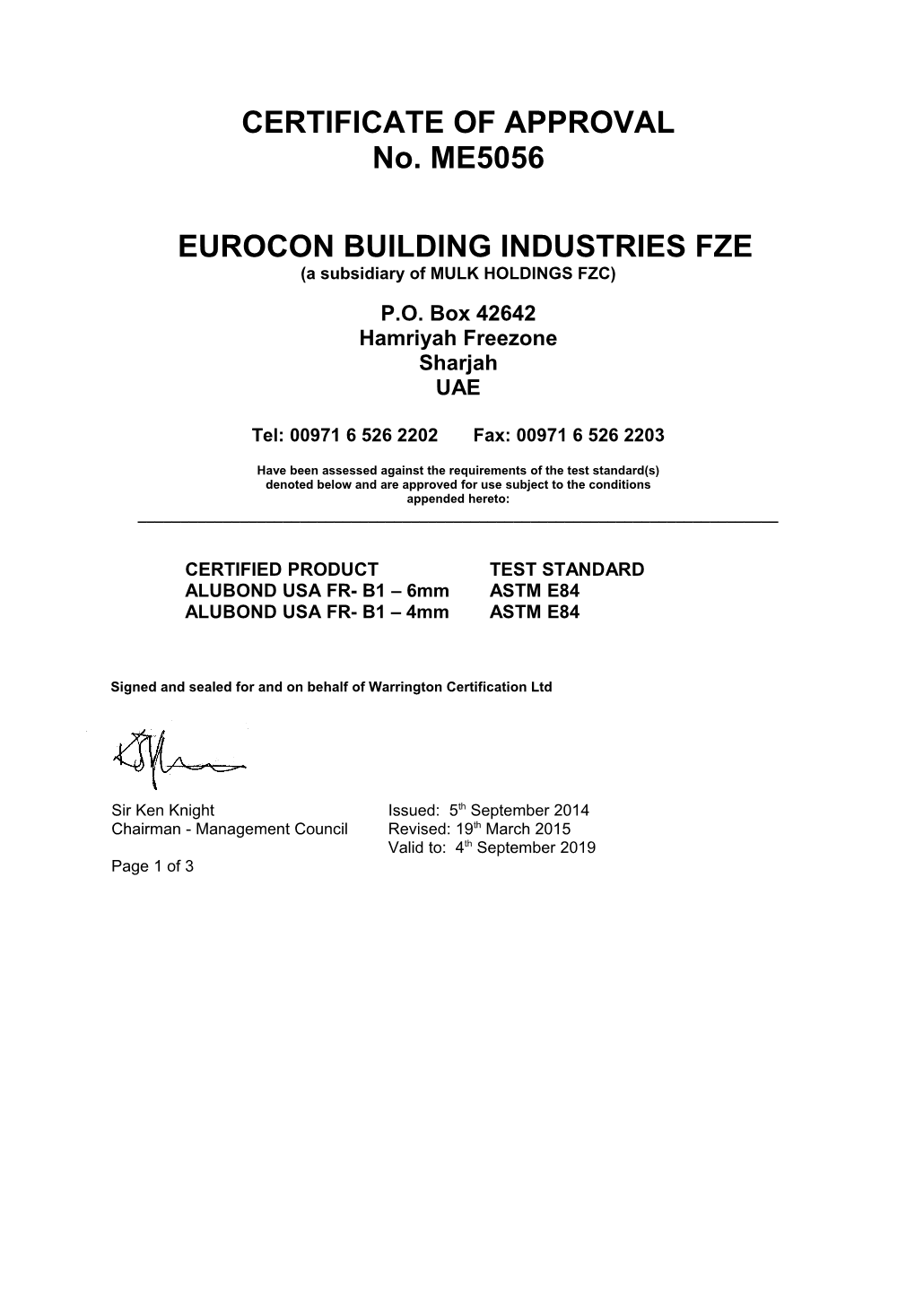 Eurocon Building Industries Fze