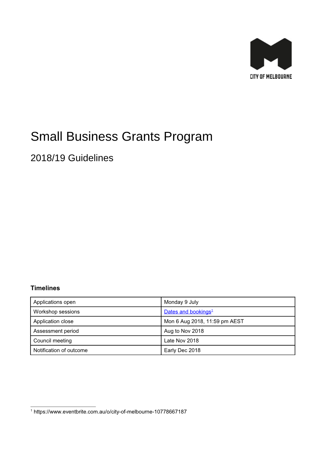 Small Business Grants Program