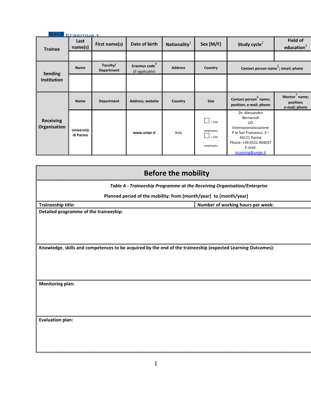 Learning Agreement SMT