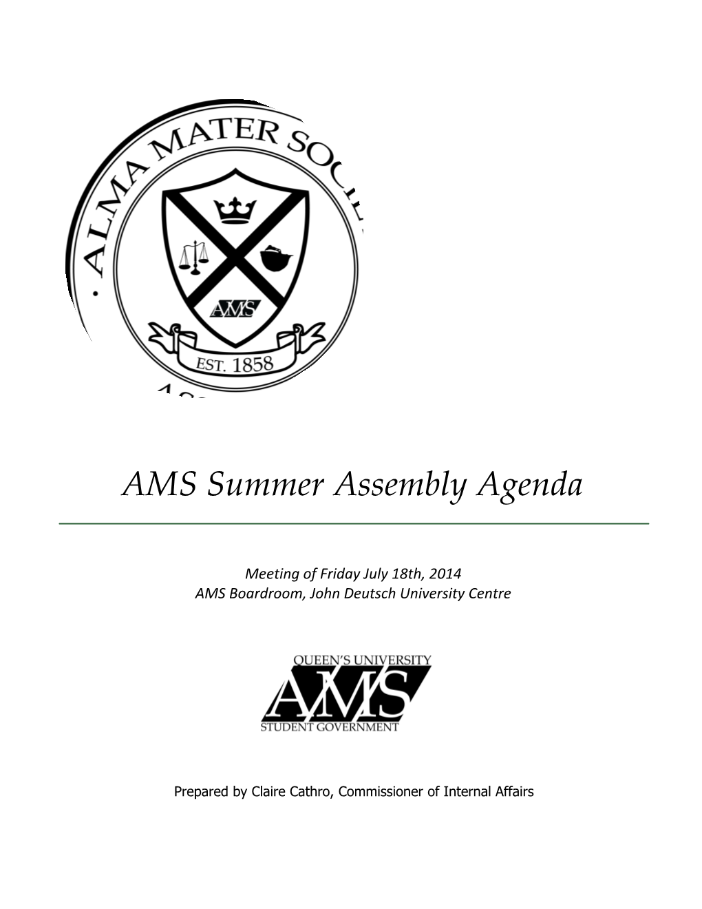 AMS Summer Assembly Agenda