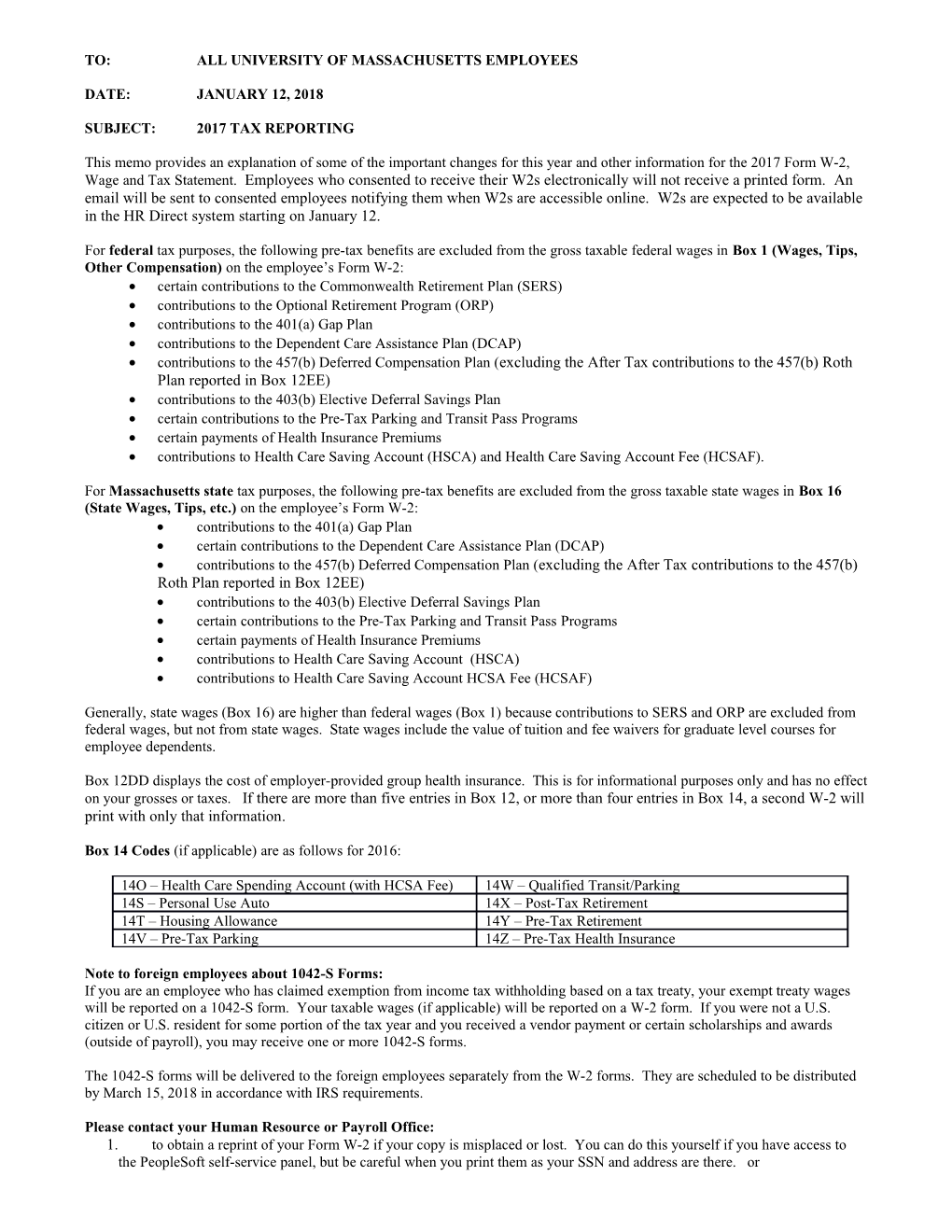 This Memo Provides a Detailed Explanation of the Form W-2, Wage and Tax Statement