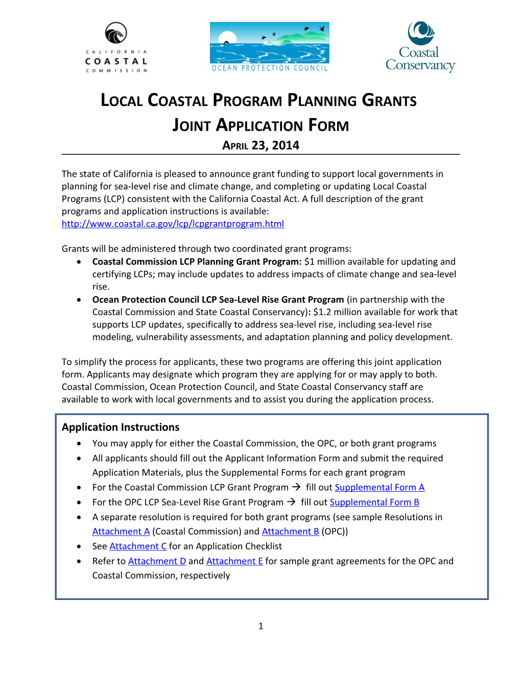 LCP Planning Grants Application Form FY 14-15