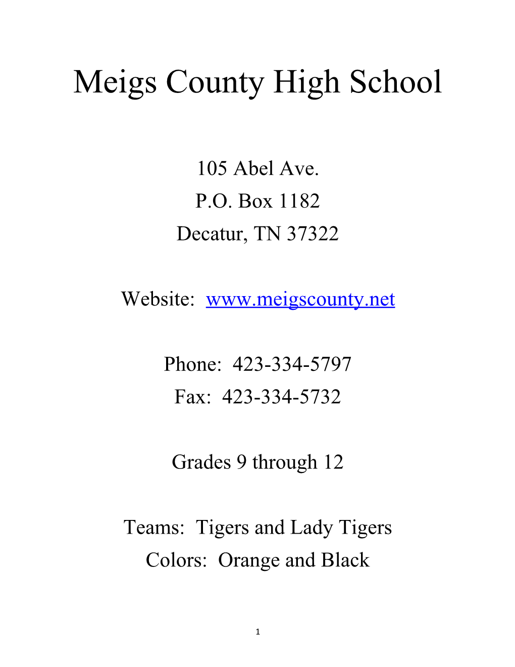Meigs County High School