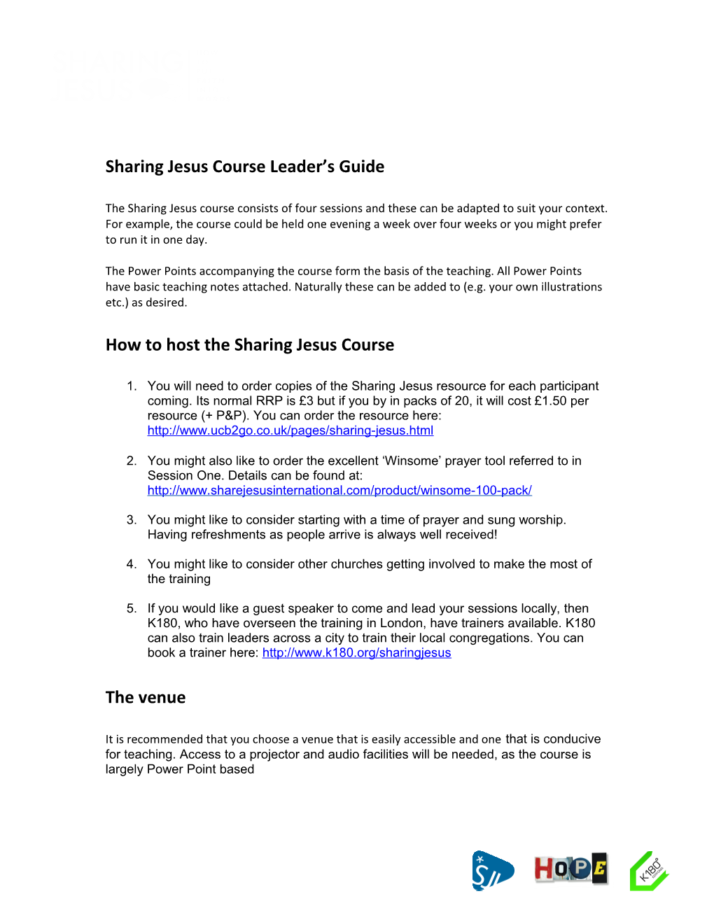 Sharing Jesus Course Leader S Guide