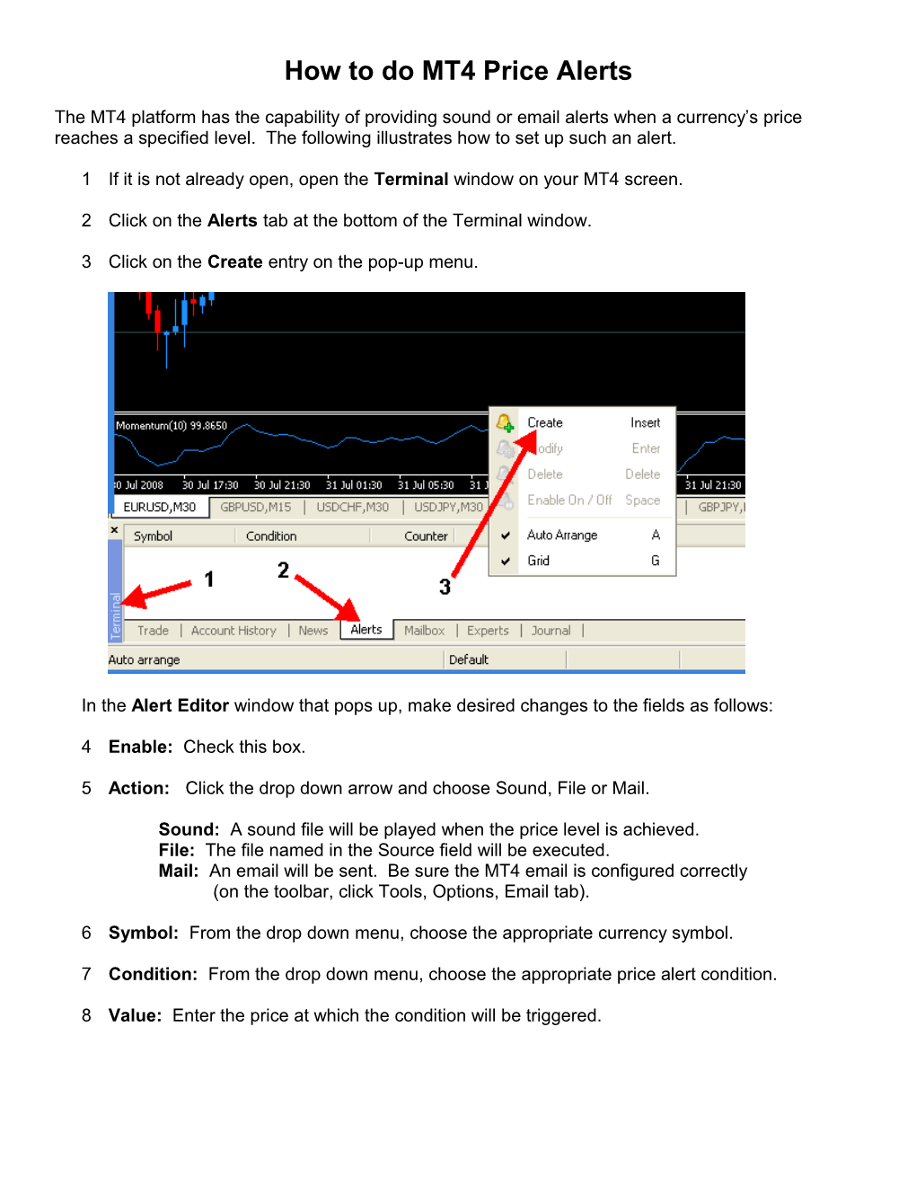 How to Do MT4 Price Alerts