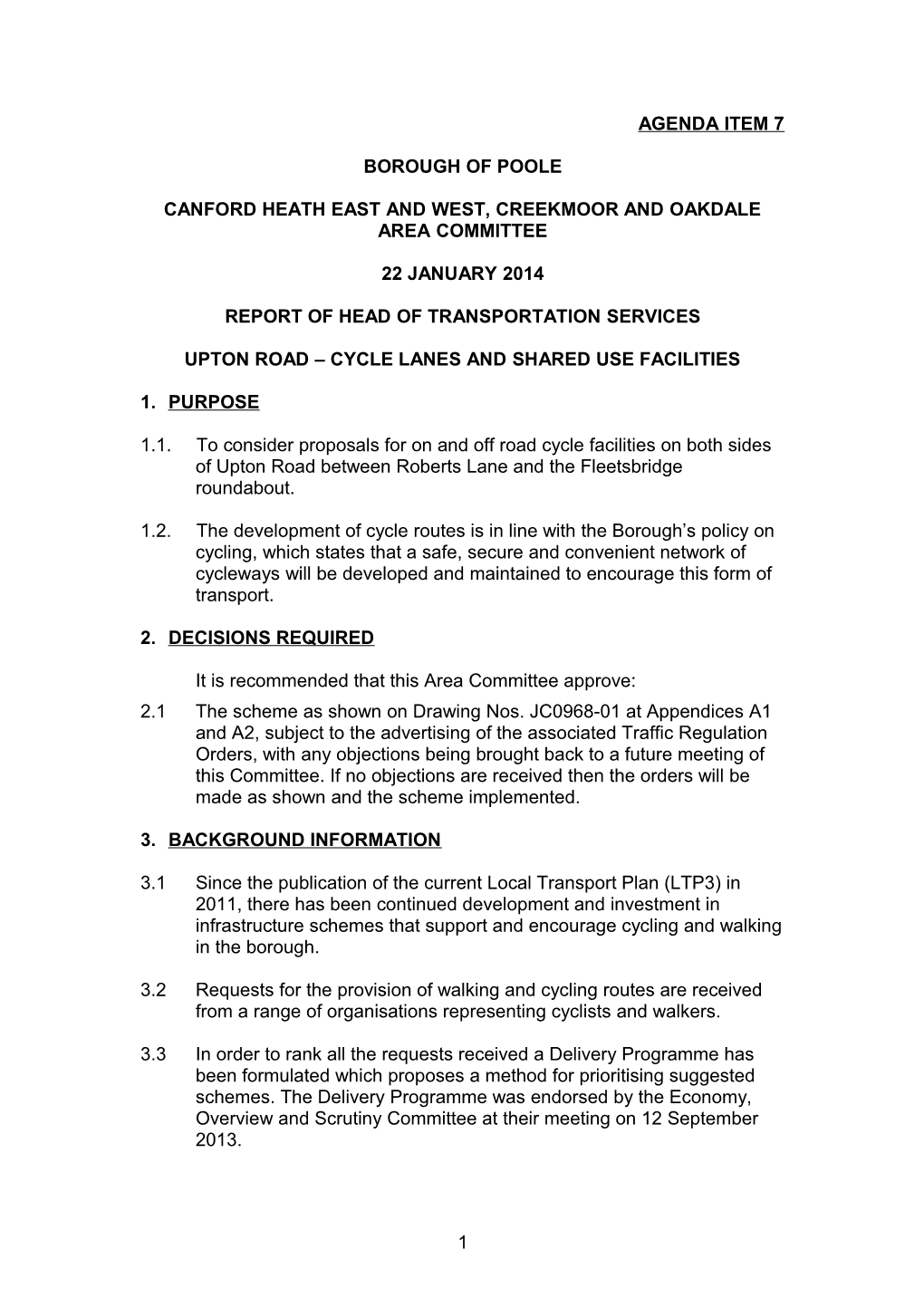 TAG Report Speed Limit Review Nov 2009