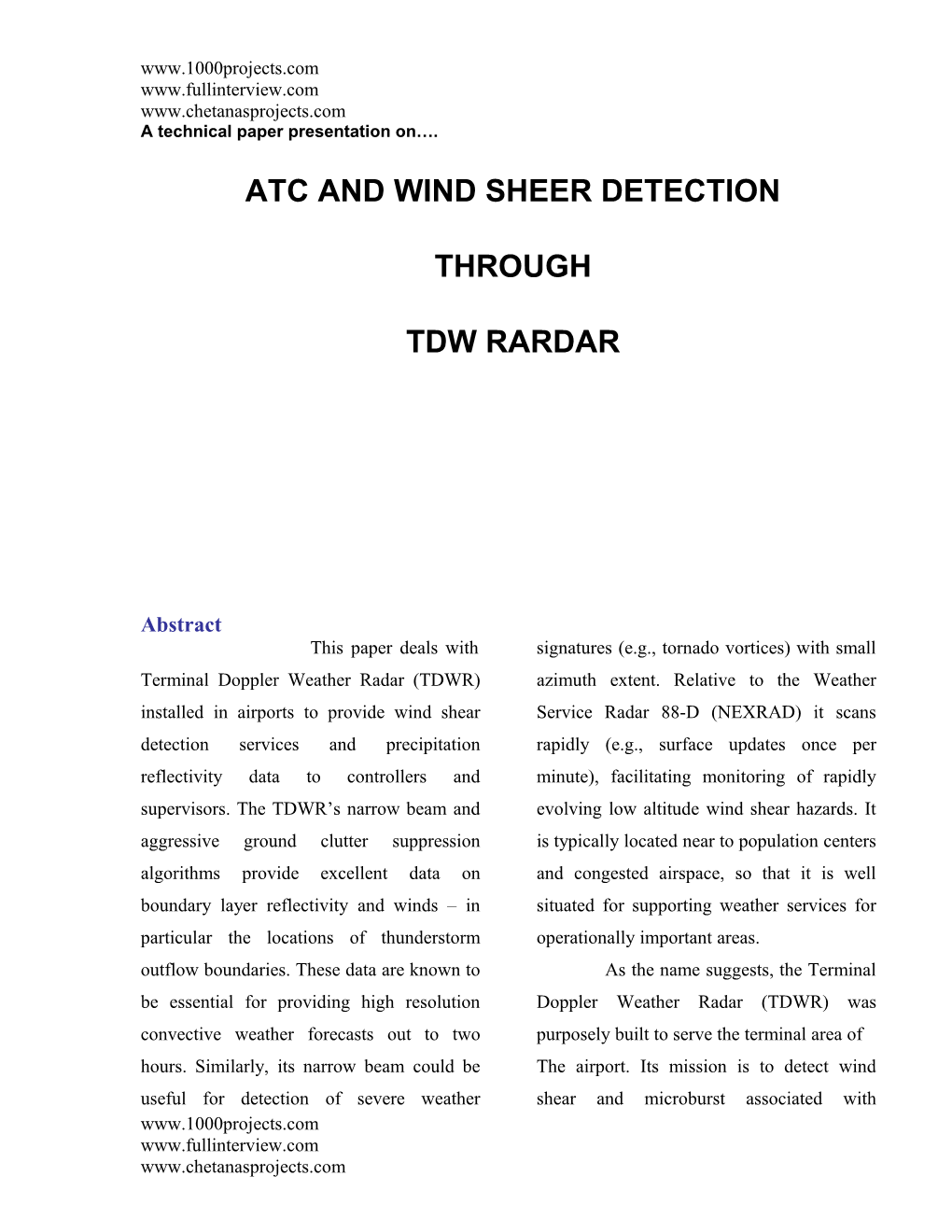 Radar and Satellite Communications