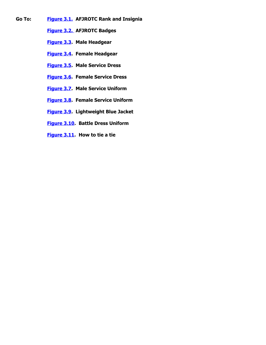 Go To: Figure 3.1. AFJROTC Rank and Insignia