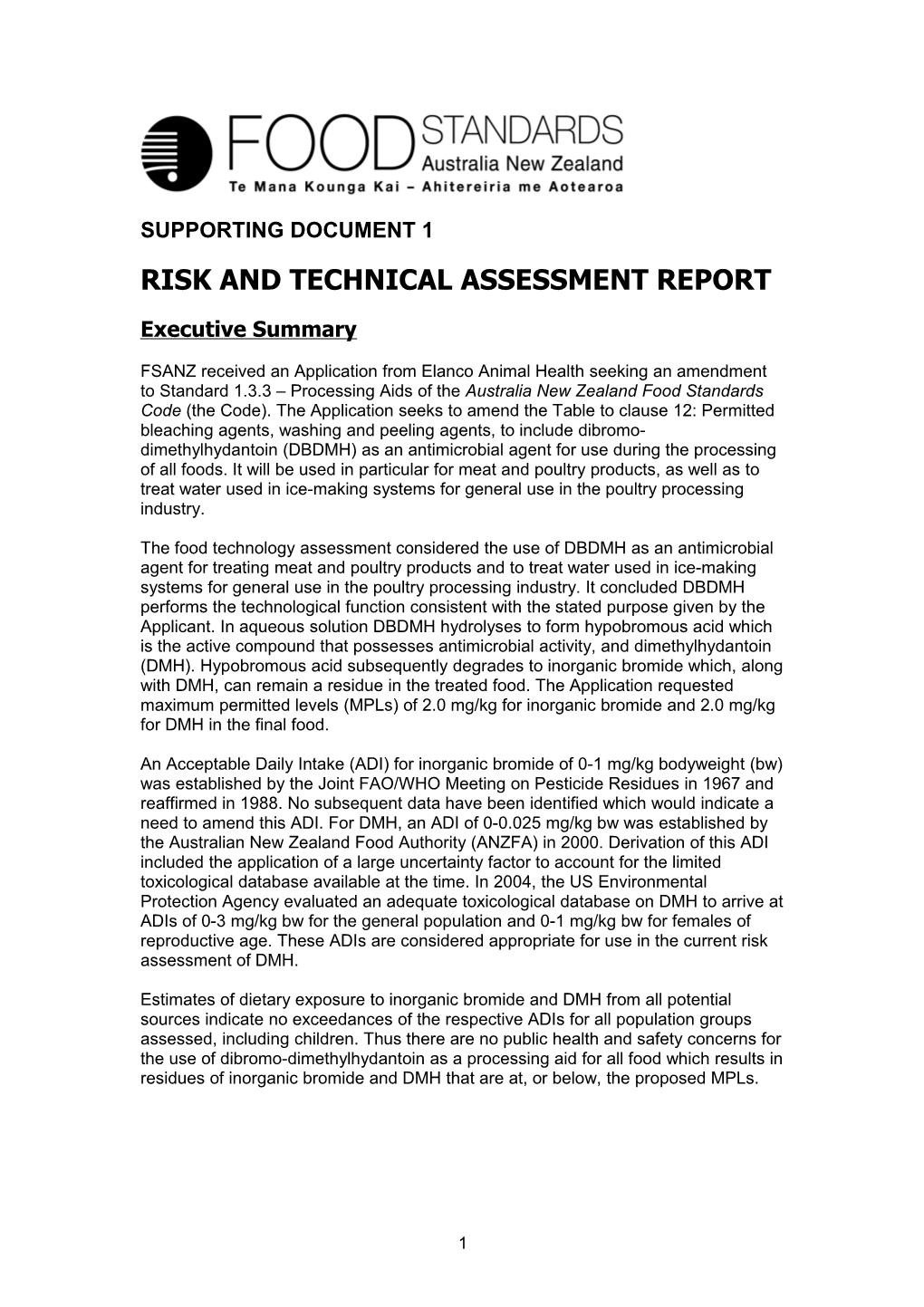 A1054 Risk and Technical Assessment