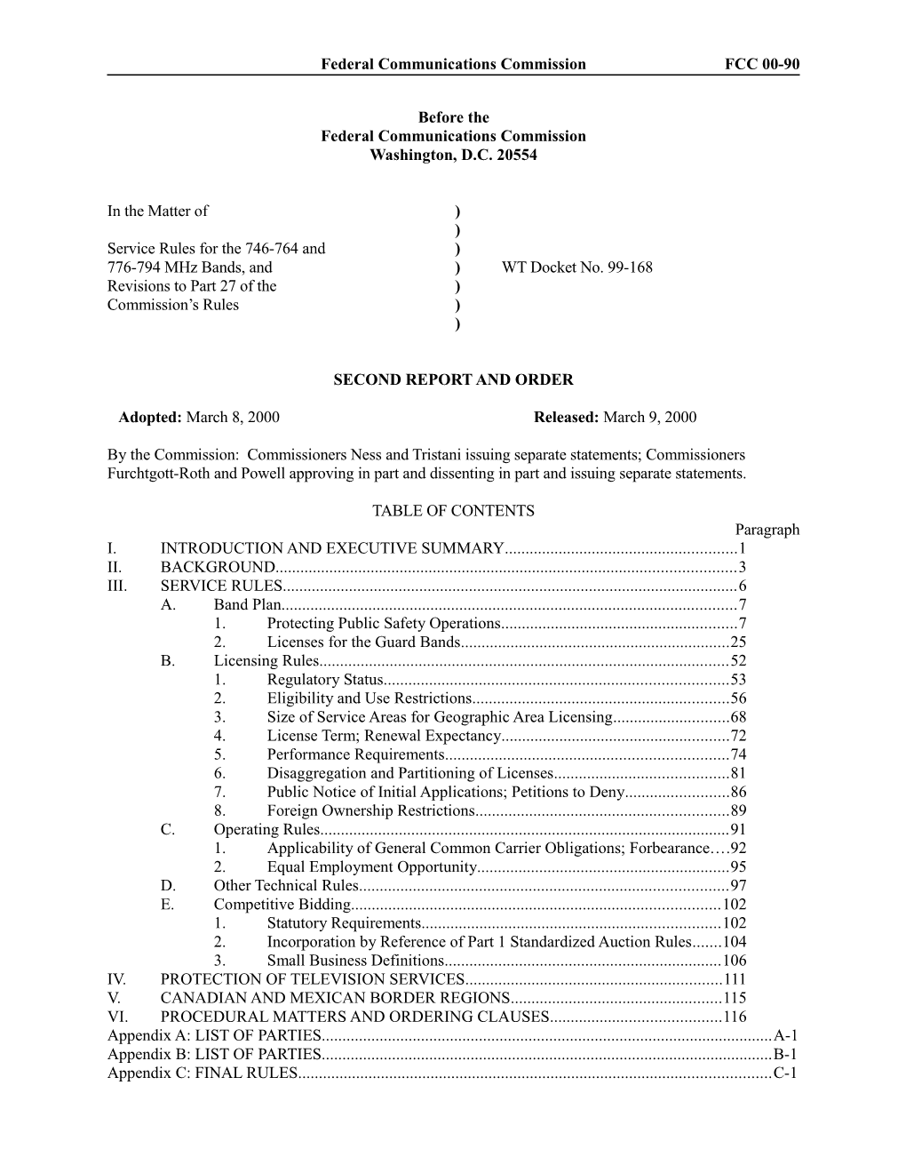 Federal Communications Commissionfcc 00-90