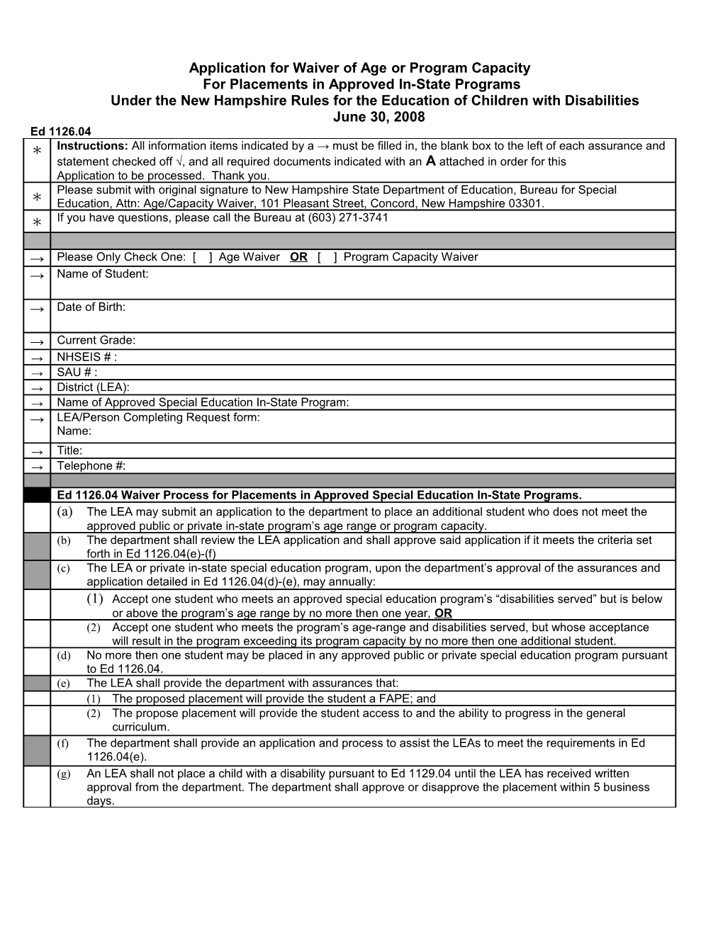 IPA Request - In-State - Under 7-1-02 Rules - No Specific