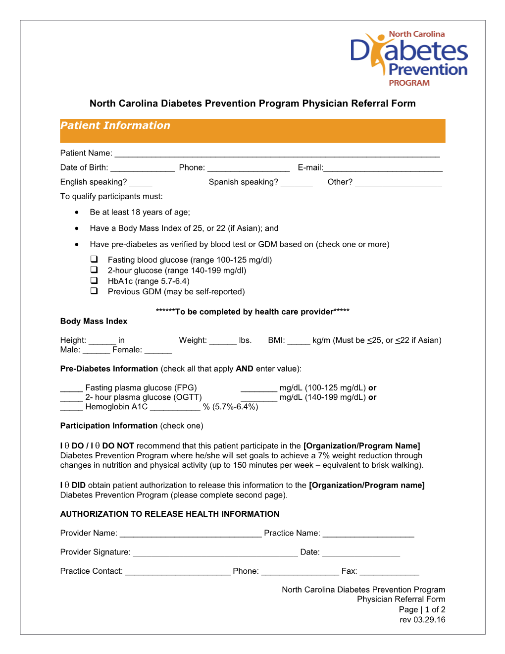 NCDPP Physician Referral Form