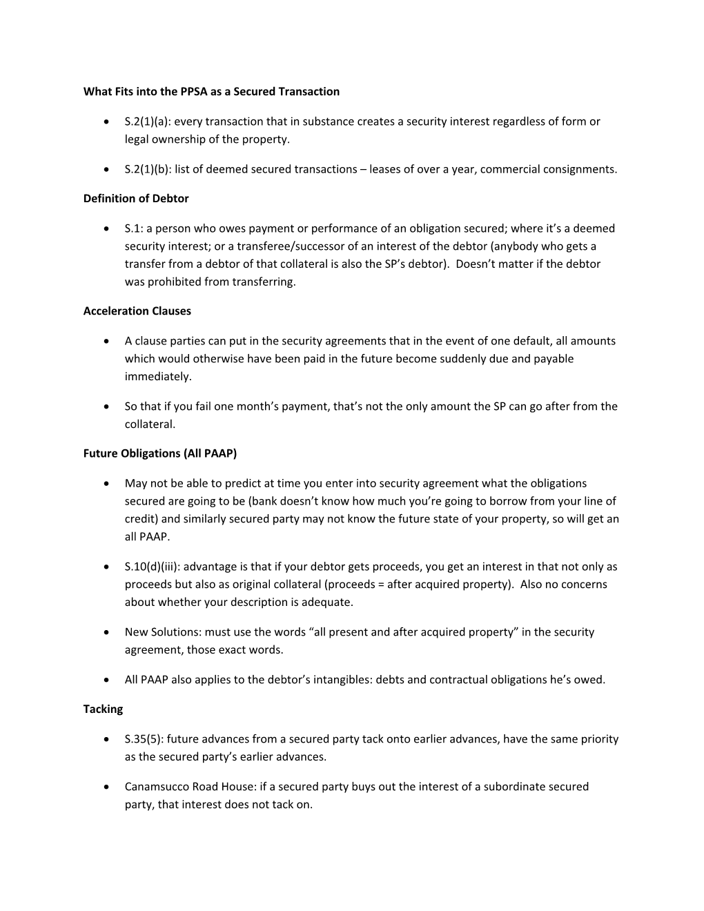 What Fits Into the PPSA As a Secured Transaction