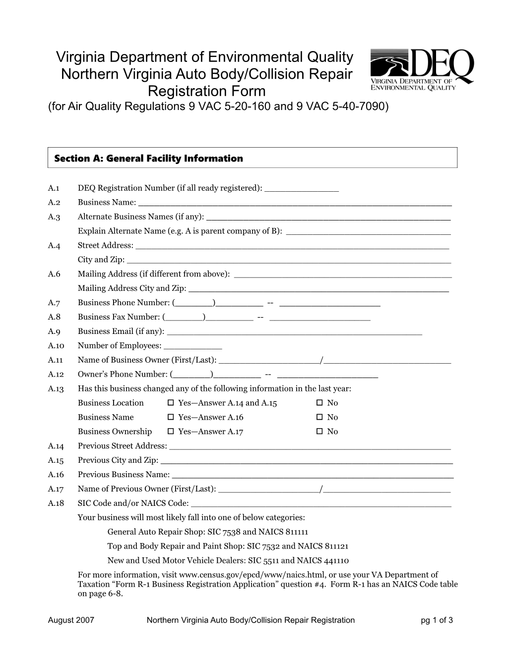 Virginia Department of Environmental Quality