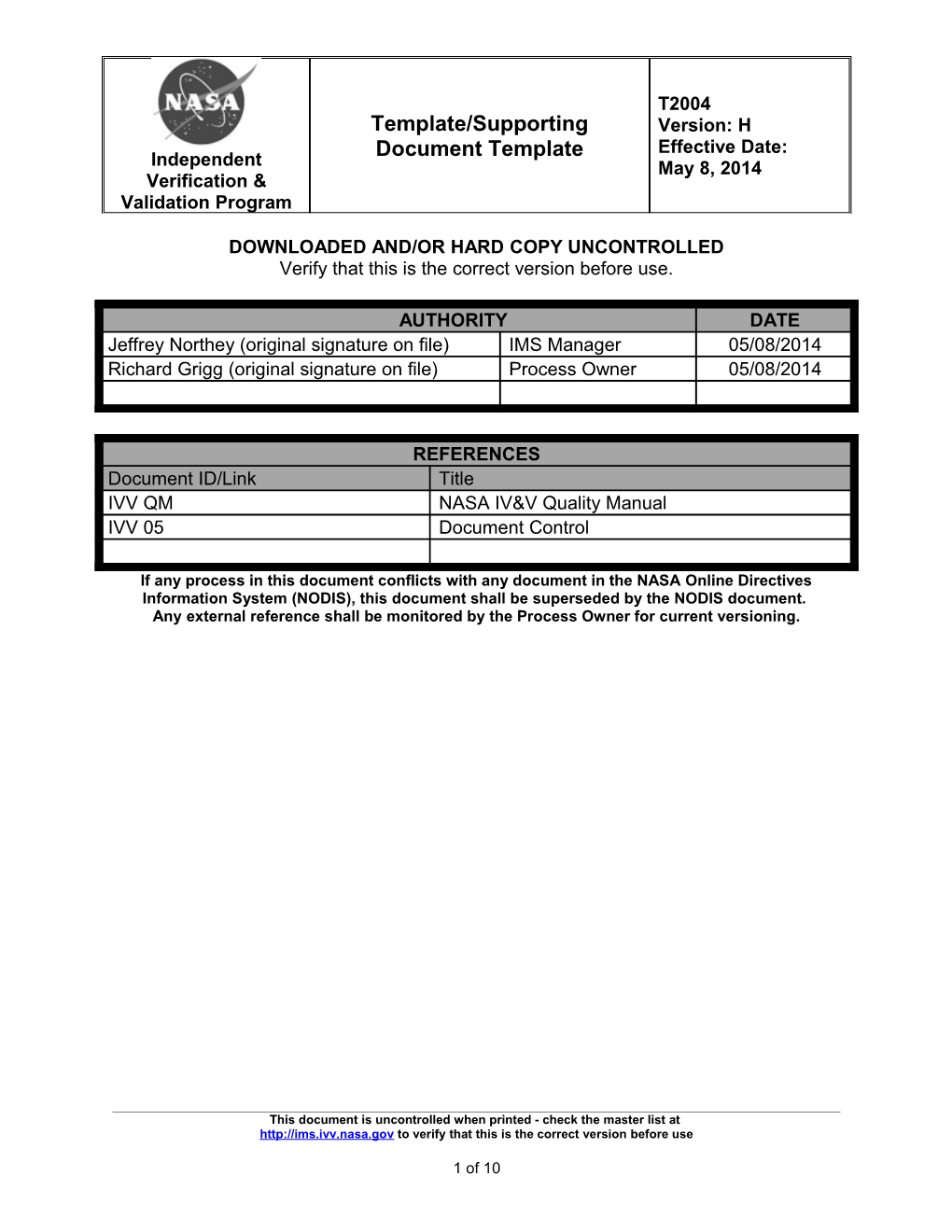 Template/Supporting Document Template