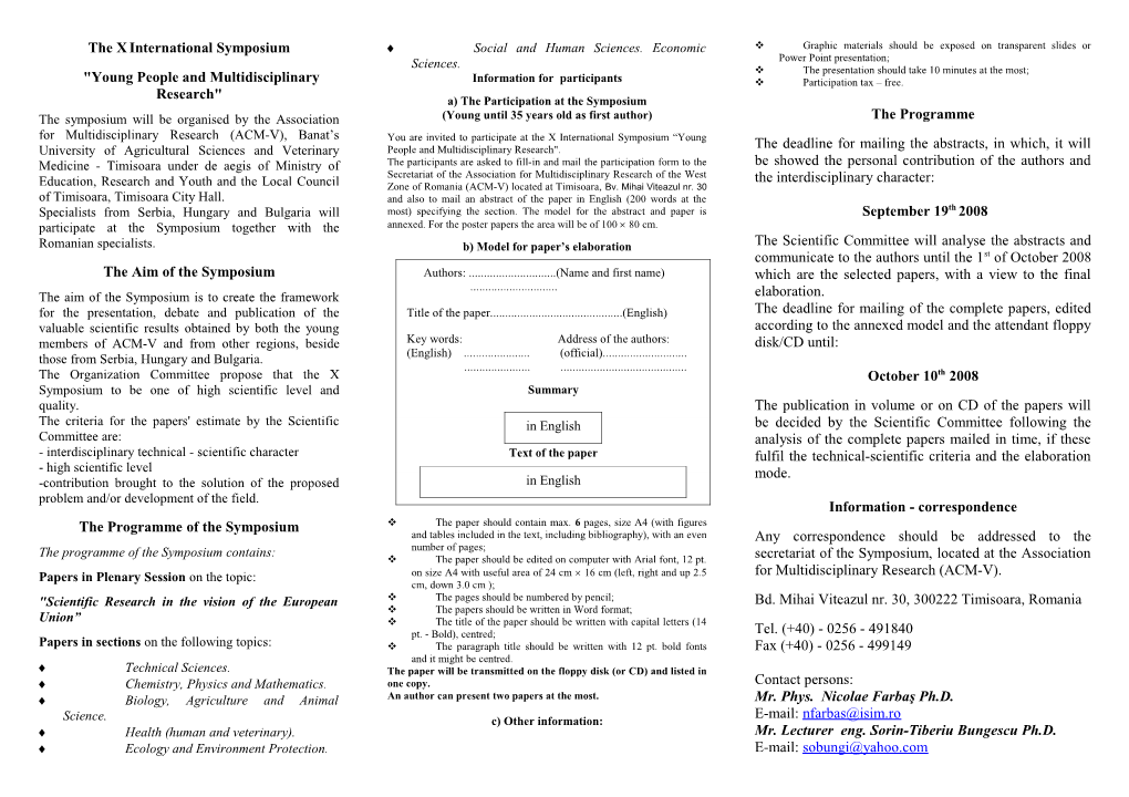 Young People and Multidisciplinary Research