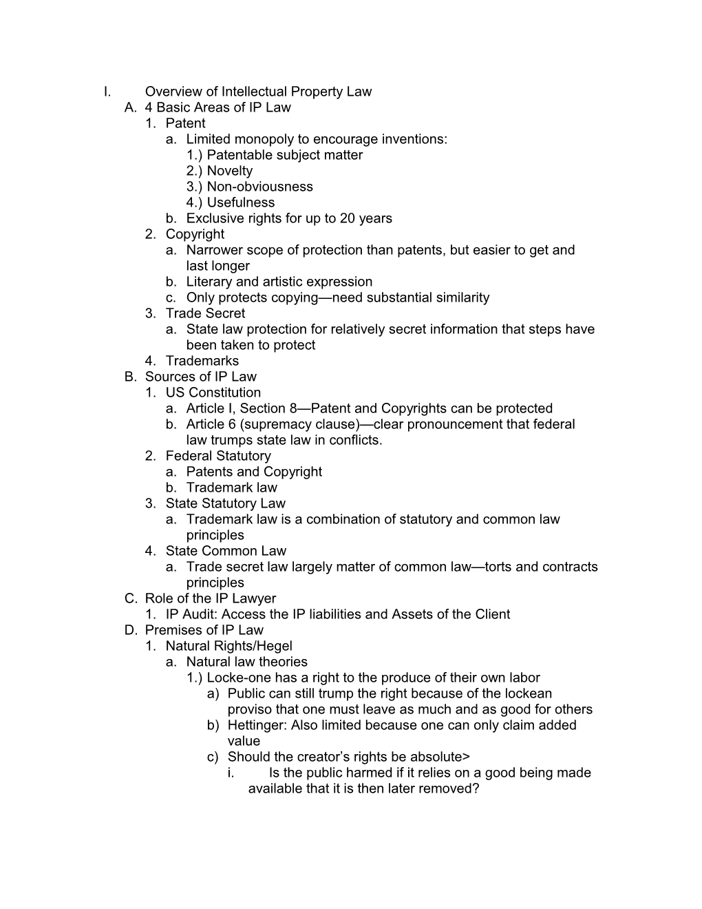 Overview of Intellectual Property Law