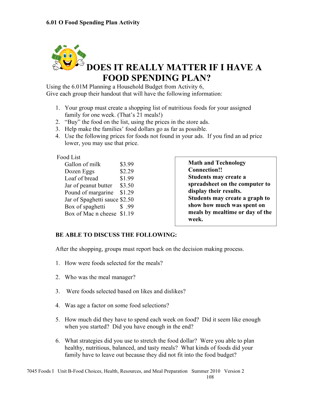 6.01Ofood Spending Plan Activity