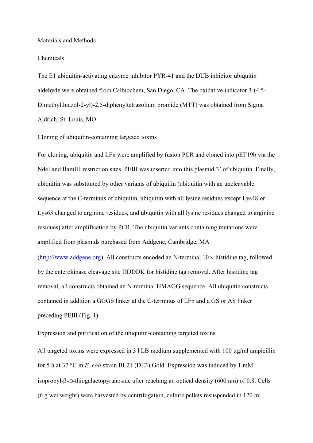 A Cleavable Adapter to Reduce Non-Specific Cytotoxicity of Recombinant Chimeric Immunotoxins