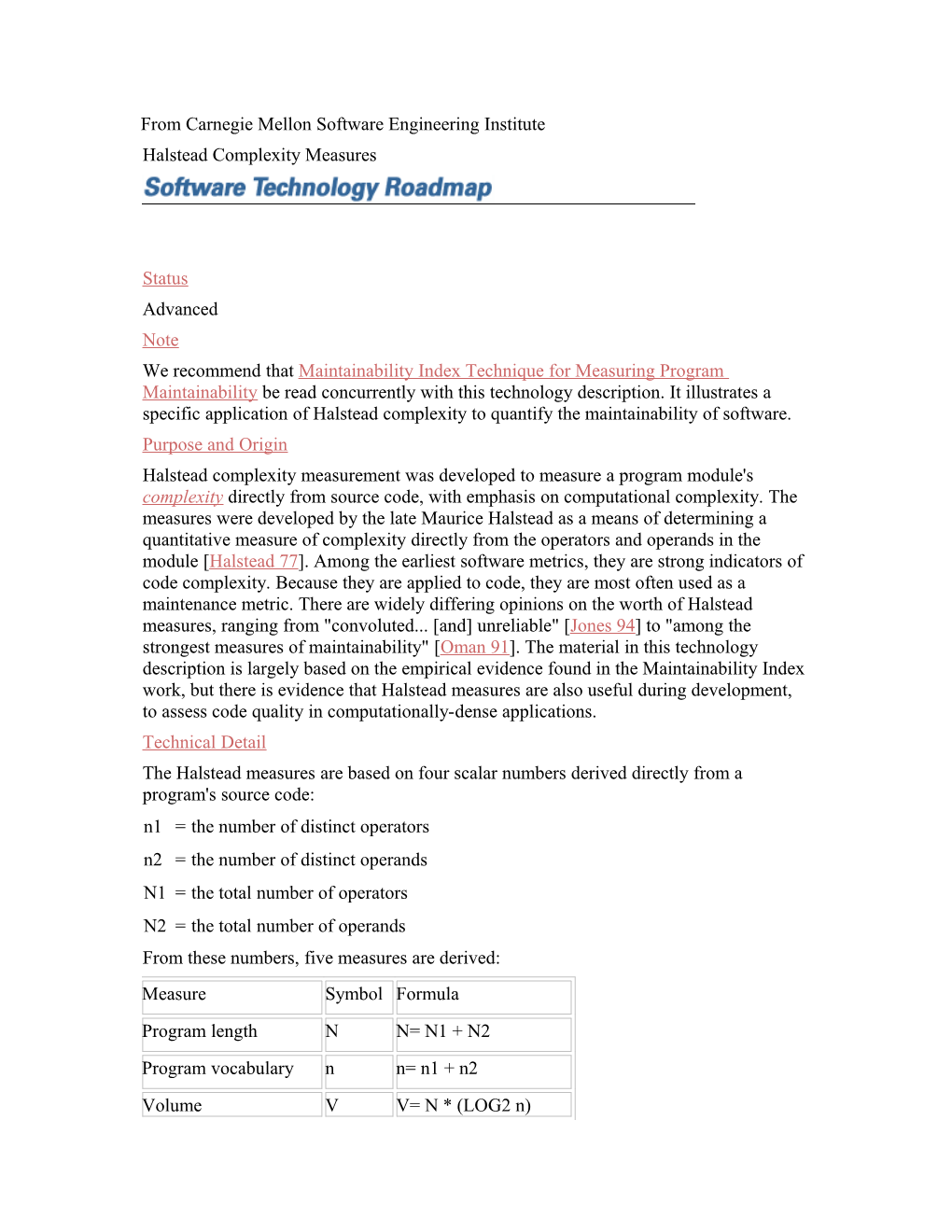 From Carnegie Mellon Software Engineering Institute