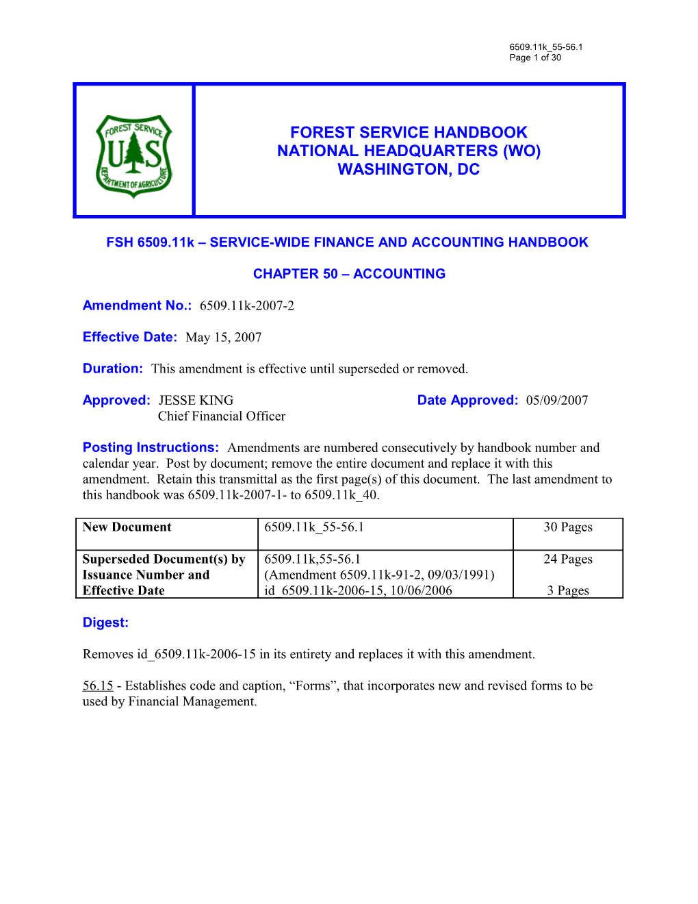 Fsh 6509.11K Service-Wide Finance and Accounting Handbook