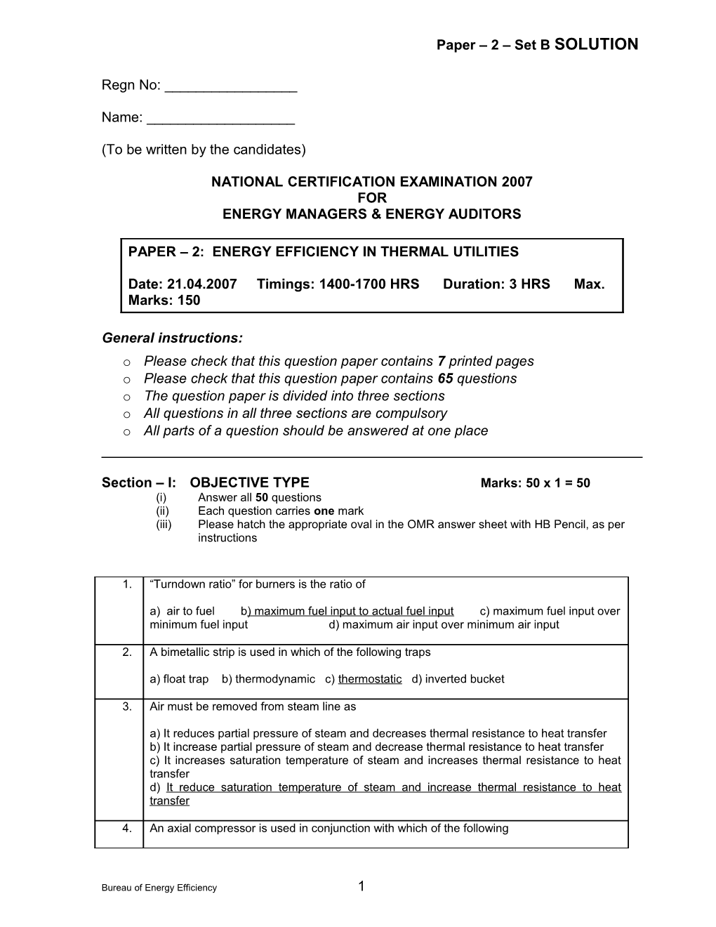 Paper 2 Set BSOLUTION