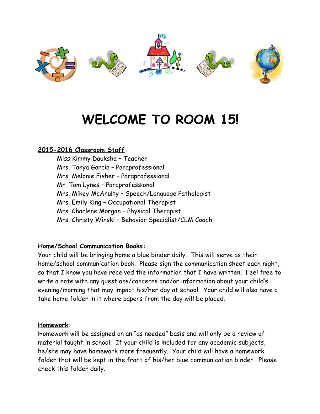 Welcome to Room 15!