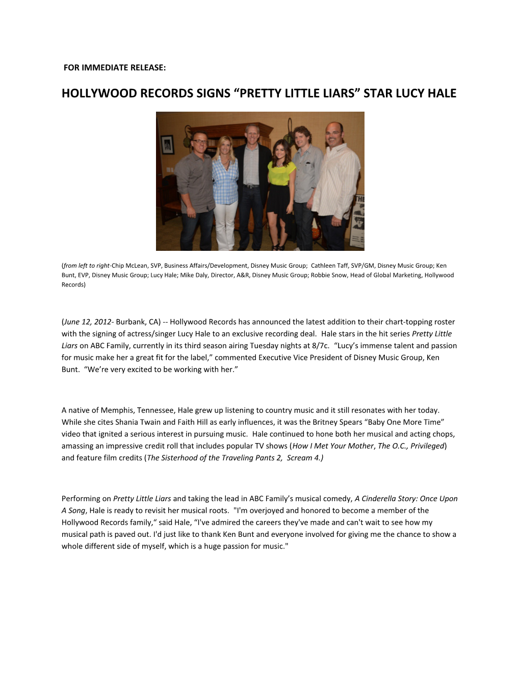 Hollywood Records Signs Pretty Little Liars Star Lucy Hale